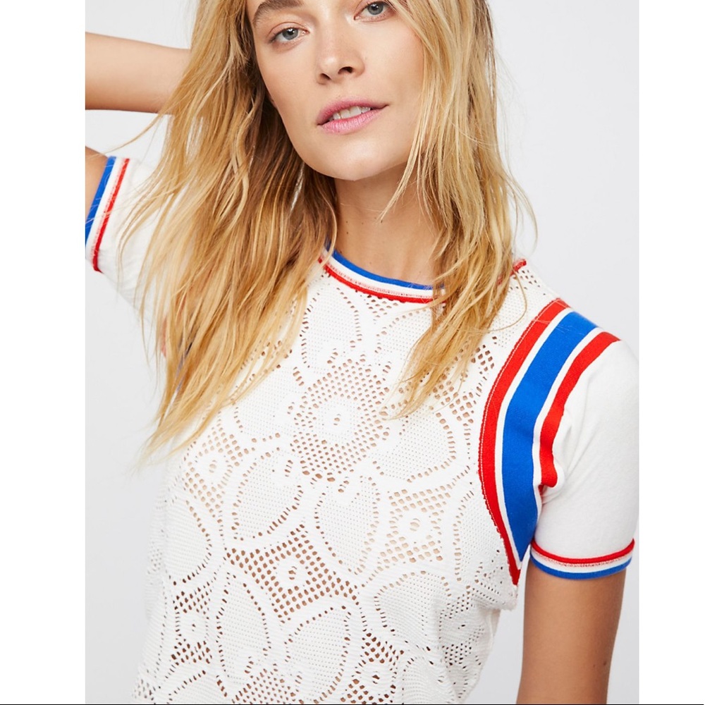 Free People We The Free Mimi Tee lace XS